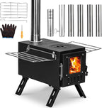 Upgraded Portable Wood Stove for Camping, Compact Tent Stove with Large Firebox, High Airtightness for Outdoor Cooking & Heating