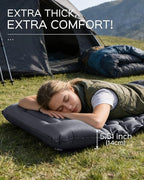 covacure Sleeping Pad - 3.9" Thick Sleeping Mats Camping with Built-in Foot Pump, Ultralight & Compact Air Mattress with Pillow for Backpacking, Hiking, Outdoor