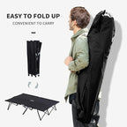 2 Person Folding Camping Cot for Adults, 50" Extra Wide Portable Sleeping Cot with Carry Bag, 300 lbs Capacity Elevated Camping Bed for Outdoor, Beach, Hiking, Black