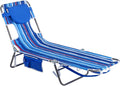 SUNNYFEEL Beach Lounge Chair, Backpack Reclining Beach Chairs Lay Flat, Sun Face Down Tanning Chair, Folding Camping Chairs Portable Camp Cot with Backpack Straps for Outdoor/Picnic/Lawn