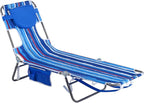 SUNNYFEEL Beach Lounge Chair, Backpack Reclining Beach Chairs Lay Flat, Sun Face Down Tanning Chair, Folding Camping Chairs Portable Camp Cot with Backpack Straps for Outdoor/Picnic/Lawn
