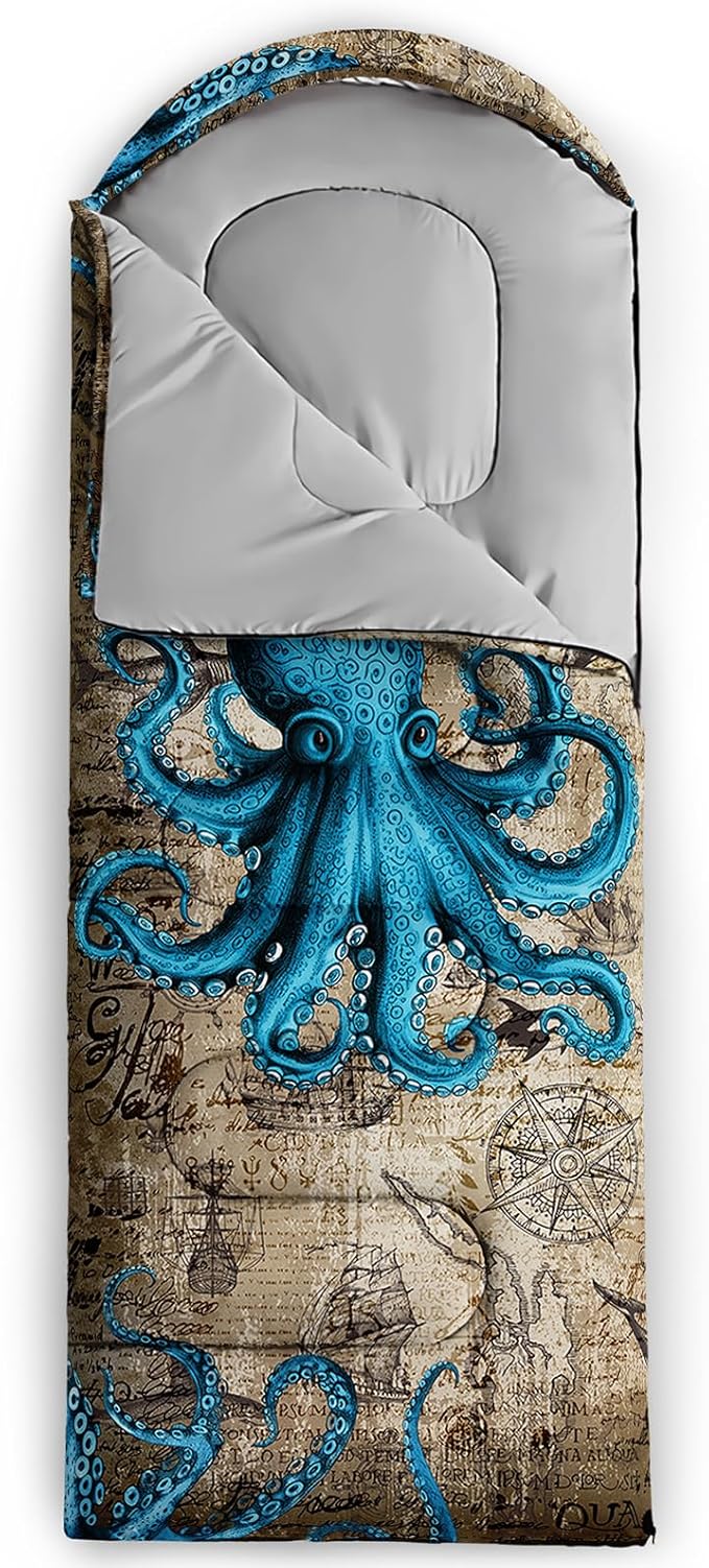 AILONEN Sports Basketball Sleeping Bag for Kids Boys,Warm and Cool Weather,Lightweight,Waterproof Backpacking,3D Galaxy Ball Print Sleeping Bag for Camping