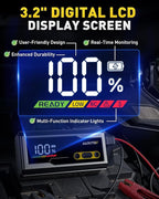 AUXITO Jump Starter 8000A Portable Car Battery Jump Starter with Large LCD Display Jump Cable with Smart Clamps Power Bank Emergency Flashlight for Cars Heavy Duty Jumper Box for Car Battery