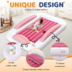 Inflatable Toddler Travel Bed - Portable Toddler Kids Travel Bed with Safety Sides Complete Kids Air Mattress Set with High-Speed Pump, Ideal for Vacation Camping and Sleepover (60 Inches)