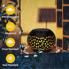 Solar Lanterns Outdoor Table Lights,2 Pack Outdoor Waterproof Decor, Hollow Out Retro Black Metal Solar Patio Lamps,Yard Porch Garden Balcony Indoor Desk Bedroom Tabletop Decorations
