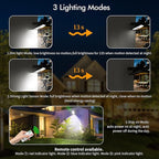 Clip On Solar Motion Lights Outdoor Waterproof, 800LM, 70 LED, 3 Color Temperature, USB & Remote Control, 2 Pack Portable Solar Powered Light Outside for Gutters Fence Garage Camping