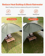 VEVOR Versatility Camping Tent, Auto Canopy Sun Shade UV50+ PU3000mm, Car Tailgate Sun Shelter for Truck Bed, SUV, RV, Van, Trailer and Overlanding, Portable Teardrop Awning Canopy Tear Resistant Tarp