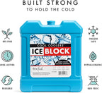 Cool Coolers by Fit + Fresh, XL Cooler Ice Block, Large and Powerful Ice Pack, Perfect for Insulated Cooler, Beach Bag, Backpack Cooler & Travel, 1PK, Blue