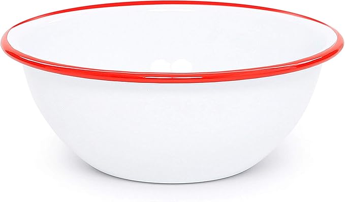 Enamelware Starter Set, 16 piece, Vintage White/Red