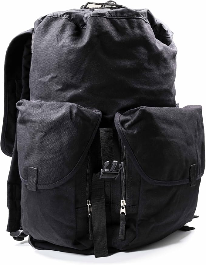 ASR Outdoor 30L Heavy Duty Gold Prospecting Backpack, Canvas Camping Rucksack (Black)