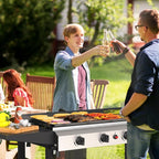 SKOK 4 Burner Flat Top Gas Griddle-30 Inch Outdoor Propane Griddle-40000 BTU Propane Fuelled, Portable Gas Grill Camping Griddle Station for Kitchen, BBQ, Camping
