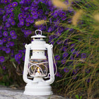 Feuerhand Outdoor Kerosene Fuel Lantern, German Made Weather Resistant Baby Special 276 Galvanized Hurricane Lamp for Camping or Patio, 10 Inches, White