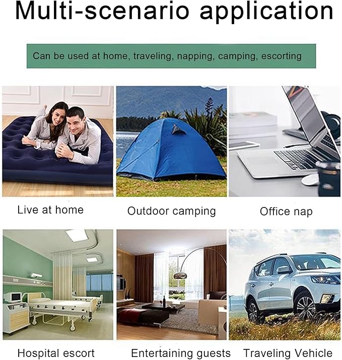Twin Size Single Camping Air Mattress Bed with Air Pump,75"x 39"Thickened Portable Inflatable Mattress Blow Up Air Mattress,Travel Sleeping Bed Pad for Camping Home Hiking(Black)
