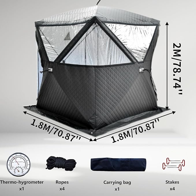 DANCHEL OUTDOOR Camping Stove with Sauna Tent with Stove Jack, Hot Tent Wood Stove with Pipe Spark Arrestor for 1-2 Person Dry Sauna, Cooking, Ice Fishing