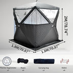 DANCHEL OUTDOOR Camping Stove with Sauna Tent with Stove Jack, Hot Tent Wood Stove with Pipe Spark Arrestor for 1-2 Person Dry Sauna, Cooking, Ice Fishing