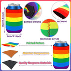 18 Pack Pride Rainbow Can Cooler Sleeves Beer Drink Can Bottle Cooler Sleeves Cooler Collapsible for Pride LGBT Bisexual Parades Decorations Party Favors Accessories