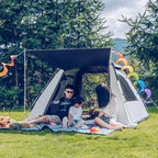 Camping Pop Up Tent for 3-4 Person, Waterproof Family Tent with Top Rainfly Instant Cabin Tent for Camping, Backpacking, Hiking Outdoor Music Festival