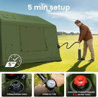 ABORON 2/6/8/10/12 Person Inflatable Camping Tent, Easy Setup Blow Up Tent with Hand Pump, PU3000mm Waterproof & Breathable 4 Season Glamping Tent for Outdoor Camping