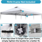 10x20 Canopy Replacement Top Cover with Air Vents for ez up Pop up Canopy Gazebo Tent, with Adjustable Strap, Waterproof & Anti-UV for Outdoor Shade (Top Only,Frame Not Included) (Off White)