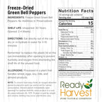 Ready Harvest Freeze Dried Food - Green Bell Pepper | Emergency Pantry Staples | Canned Vegetables | #10 Can | 25-Year Shelf Life | Cans Filled to the Top