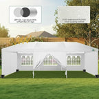 COBIZI 10x30 Pop Up Canopy Tent Commercial Instant Shelter with 8 Sidewalls, Durable Waterproof Portable Gazebo UPF 50+ for Outdoor Party, Wedding, Vendor Events (White)