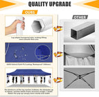HOTEEL 10x30 Heavy Duty Pop Up Canopy Tent with Sidewalls, Tents for Parties Commercial Party Tent Event Wedding Instant Canopy Waterproof with Carry Bag, UV 50+, Thicked Hexagonal Legs, Deep Blue