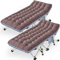XXL Camping Cots Extra Width Sleeping Bed with Comfortable Mat 2 Pack Oversize Camping Cots for Adults Cots with Carry Bag for Adults Portable Folding Cot