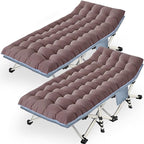 XXL Camping Cots Extra Width Sleeping Bed with Comfortable Mat 2 Pack Oversize Camping Cots for Adults Cots with Carry Bag for Adults Portable Folding Cot