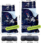 Personalized Toddler Nap Mats for Preschool, Custom Name Kids Sleeping Bag for Daycare, Roll Up Sleeping Mat with Removable Pillow and Soft Dot Minky Blanke for Boys Camping Travel