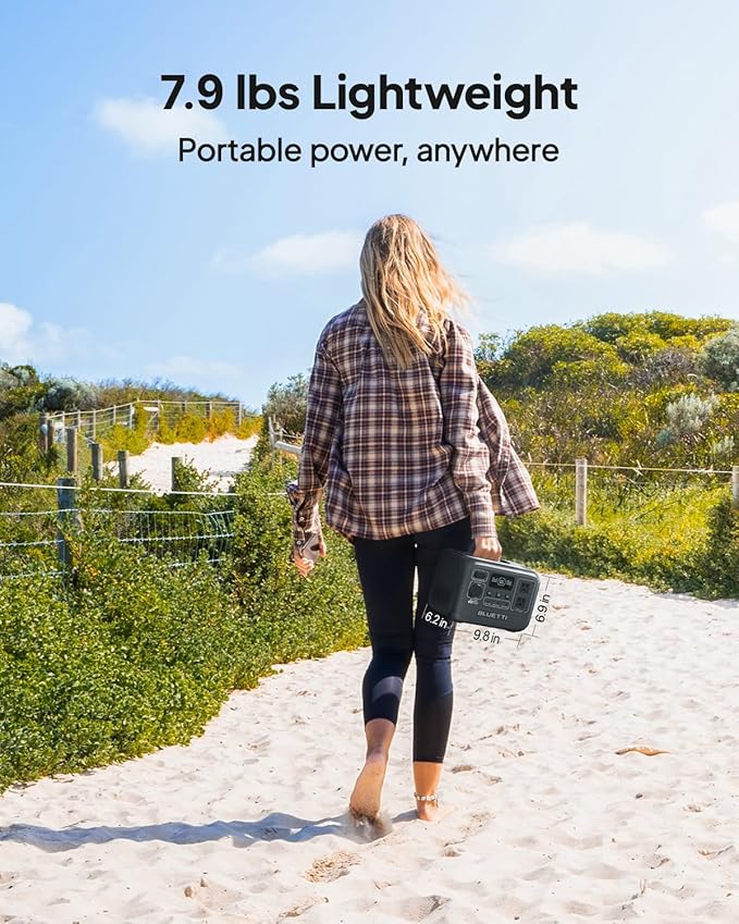 BLUETTI AC2A Solar Generator with 100W Solar Panel Included (Ships Separately), 204Wh LFP Battery Backup, w/ 2 300W (600W Power Lifting) AC Outlets, 0-80% in 40 Min, Portable Power Station for Camping
