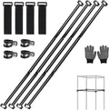 Heavy-Duty Grow Tent Mounting Bars, Durable Side Support Pole with Non-Slip Hook and Loop Straps for Indoor Grow Tents to Prevent Wall Suction (3 * 3’)
