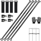 Heavy-Duty Grow Tent Mounting Bars, Durable Side Support Pole with Non-Slip Hook and Loop Straps for Indoor Grow Tents to Prevent Wall Suction (3 * 3’)