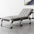 Aluminum Alloy Frame Camping Cot, Portable Folding Bed with Mattress, 5-Position Folding Chaise Lounge Chair for Indoor Outdoor