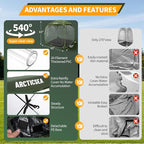 ARCTICSEA Thickened PVC Sports Tent - All-Weather Shelter Pod for 2-6 Person, Pop-Up Shelter, Instant Setup, Removable Top & Sealed Floor for Outdoor Events, Soccer, Rugby