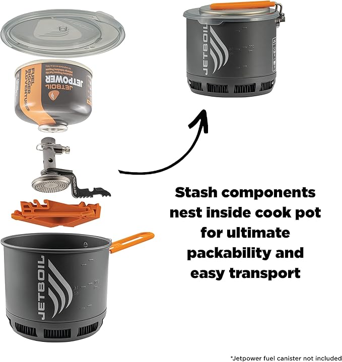 Jetboil Stash Ultralight Camping and Backpacking Stove Cooking System