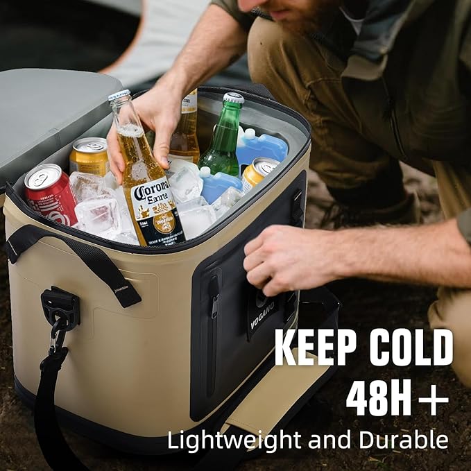40 Can Soft Cooler Bag - Insulated Leak-Proof Large Cooler Bag with Roll-Top Waterproof Seal | Portable Ice Chest for Camping, Beach, Travel, Picnics | 24HR Cold Retention