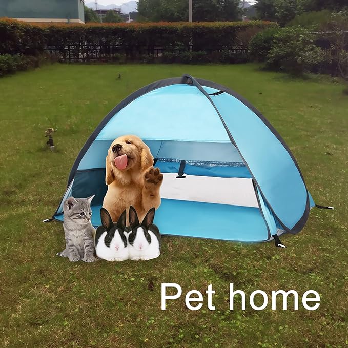 Pop Up Dog Beach Tent,Mini Head Tent,can be Fixed Small Dog Beach Sun Shelters Tent,shelter for cat,Waterproof and Breathable Mobile Phone Stand with Nails