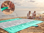 WEKAPO Beach Blanket Sandproof Waterproof, Extra Large Beach Mat, Oversized & Compact Sand Free, Quick Drying Beach Essentials for Vacation, Cruise, Picnic & Camping with Stakes
