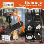 2PCS Magnesium Fire Starter with Striker, High Temp Magnesium Rod, Ferro Rod Fire Starter Survival Tool with 20Pack Waterproof Tinder and Steel Fire Striker for Camping, Hiking and Emergency