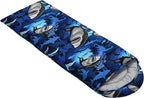 BailiPromise Shark Printed Camping Sleeping Bags,3 Season Warm & Cool Weather,Lightweight,Waterproof Sleeping Bags for Adults & Kids,Traveling,and Outdoors,Camping Gear Equipment,31x90inch, Standard