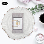 Charger Plates Set Round Embossed Dinner Plate Chargers Plastic Elegant Floral Plates for Dinner Wedding Party Event Table Kitchen Decoration 25PCS (Clear Gold 25pcs)