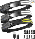 Headlamp Flashlight,3 Pack Super Bright 2000 Lumen Head Lamp,230°Wide Beam 1500mAh Lampe Frontale,5 Modes IPX5 Waterproof 0.14lb Lightweight Headlights for Camping Essentials Hiking