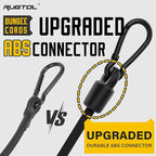 Adjustable Bungee Cords with Hooks, 6 Pack Heavy Duty Outdoor Carabiner Bungee Cord, Black Super Elastic Bungee Straps Easily Adjust from 7" to 36", Great for Cargo, Camping, Bike Racks, Tents