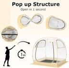 Goplus Sports Tent, Instant Pop up Weatherproof Shelter, Portable & Foldable Outdoor Clear View Bubble Tent w/Carrying Bag, Floor Mat, Watch Sports Events Camping