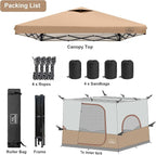 KAMPKEEPER 6 Person Camping Tent, 10x10 Pop Up Canopy Tent with Camping Inner Tent, Converts 10'x10' Straight Leg Canopy into Camping Tent–Fully Vented Roof(Canopy & Frame Included)