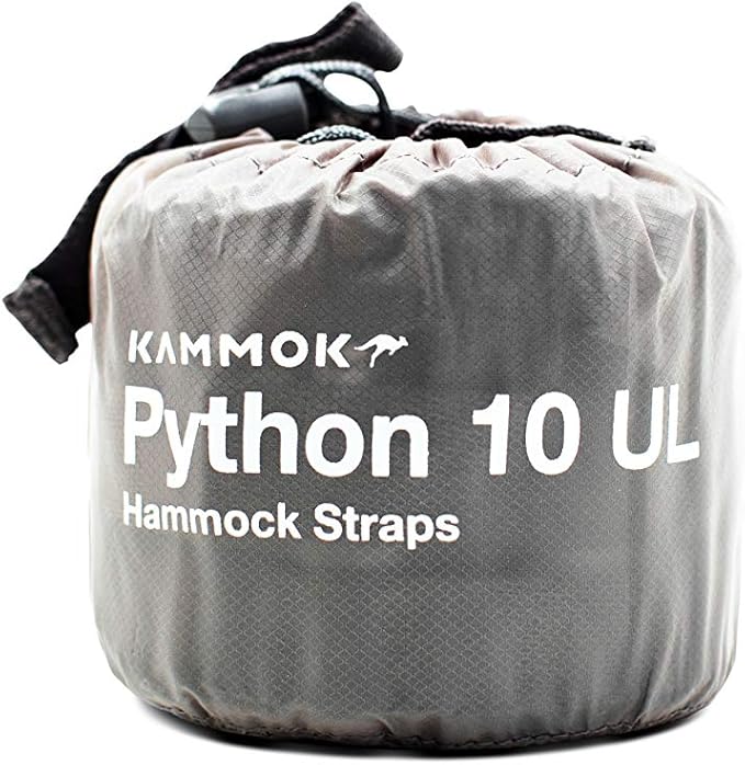 KAMMOK: Python Hammock Straps, No-Stretch, Knotless, Durable and Compact, Set of 2 Straps with Stuff Sack (Python 10 UL Ultralight)