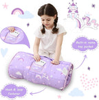 Toddler Nap Mat with Pillow and Blanket, Extra Large Rolled Napping Mats,Slumber Bags for Boys Girls,Kids Sleeping Bag for Daycare, Preschool Travel Camping