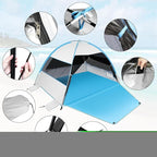 Large 3-4 Person Beach Tent - UPF 50+ Anti-UV, Easy Setup with Extended Floor & Mesh Windows, Portable for Camping Fishing