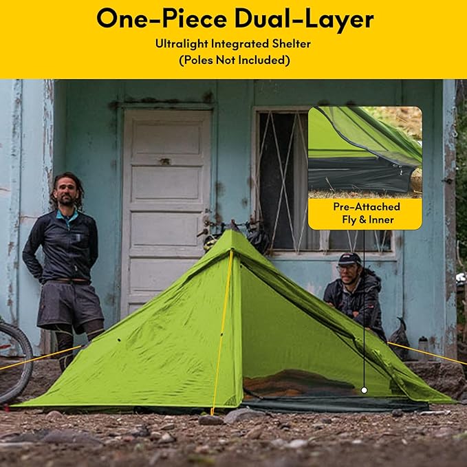 LANSHAN Ultralight Tent 3-Season Backpacking Tent for 1-Person or 2-Person Camping, Trekking, Kayaking, Climbing, Hiking