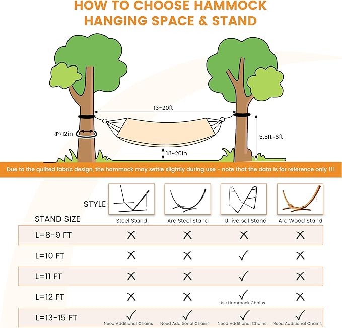 Lazy Daze Hammocks 12FT Quilted Fabric Hammock with Soft Pillow, Double 2 Person Tree Hammock with Spreader Bar for Outside Patio Poolside Backyard Beach, 450 lbs Capacity, Coastal Floral